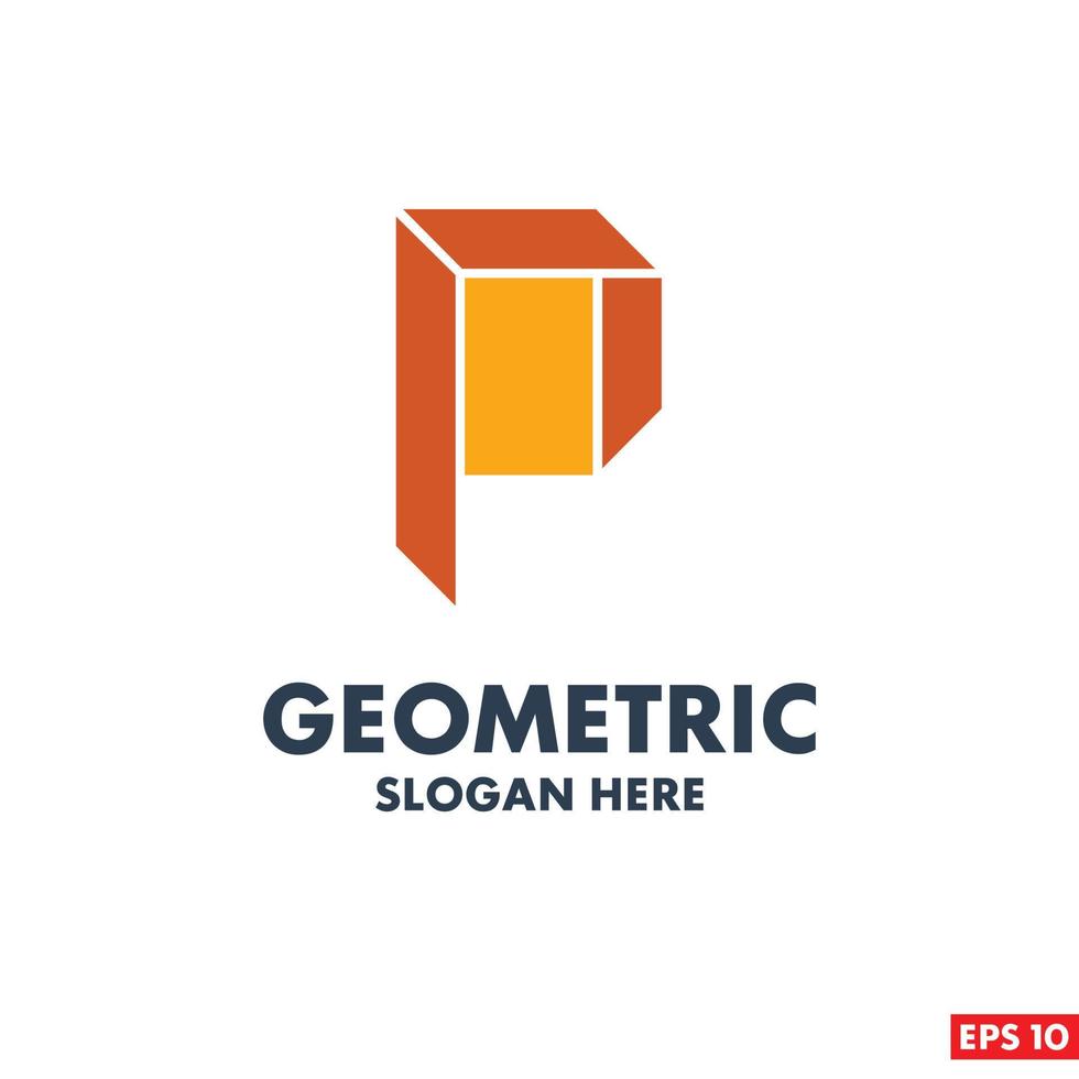 diseño de logotipo geométrico con tipografía y vector de fondo claro