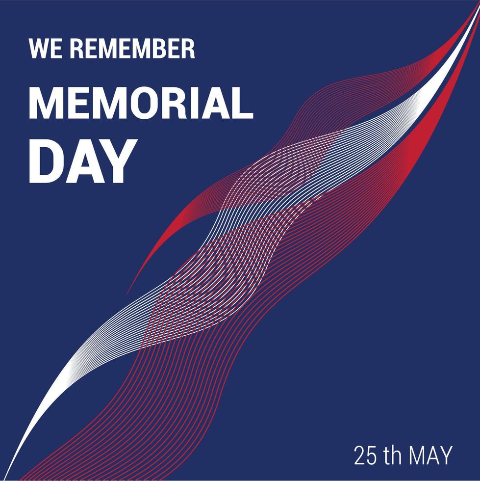 Memorial day design card vector