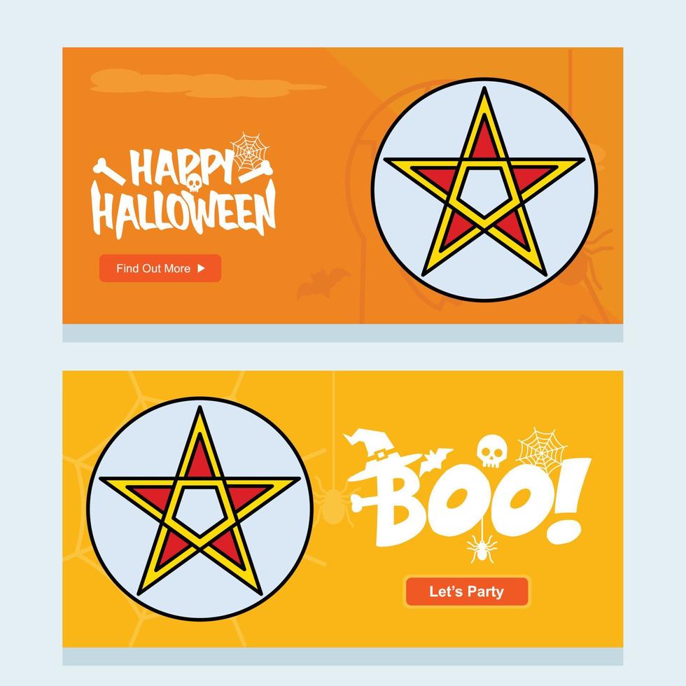 Happy Halloween invitation design with star vector