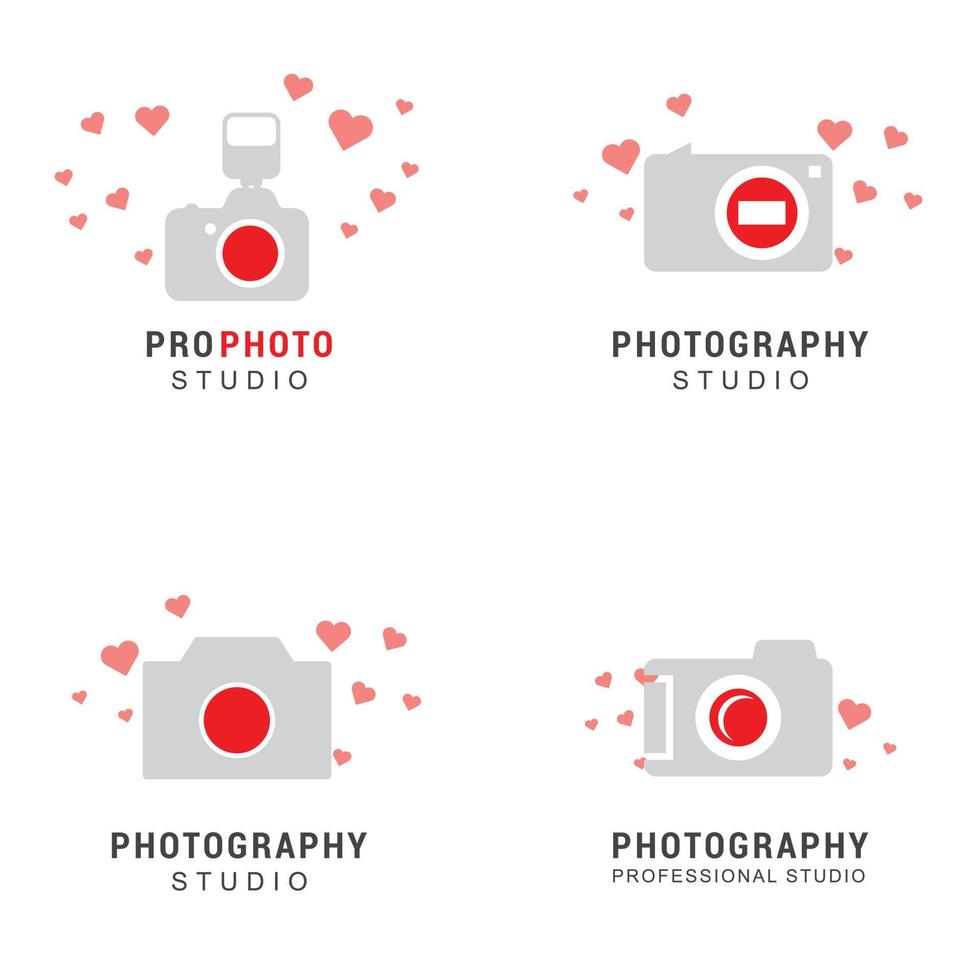 Camera logo design with typography vector