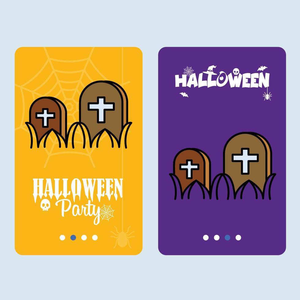 Happy Halloween invitation design with grave vector