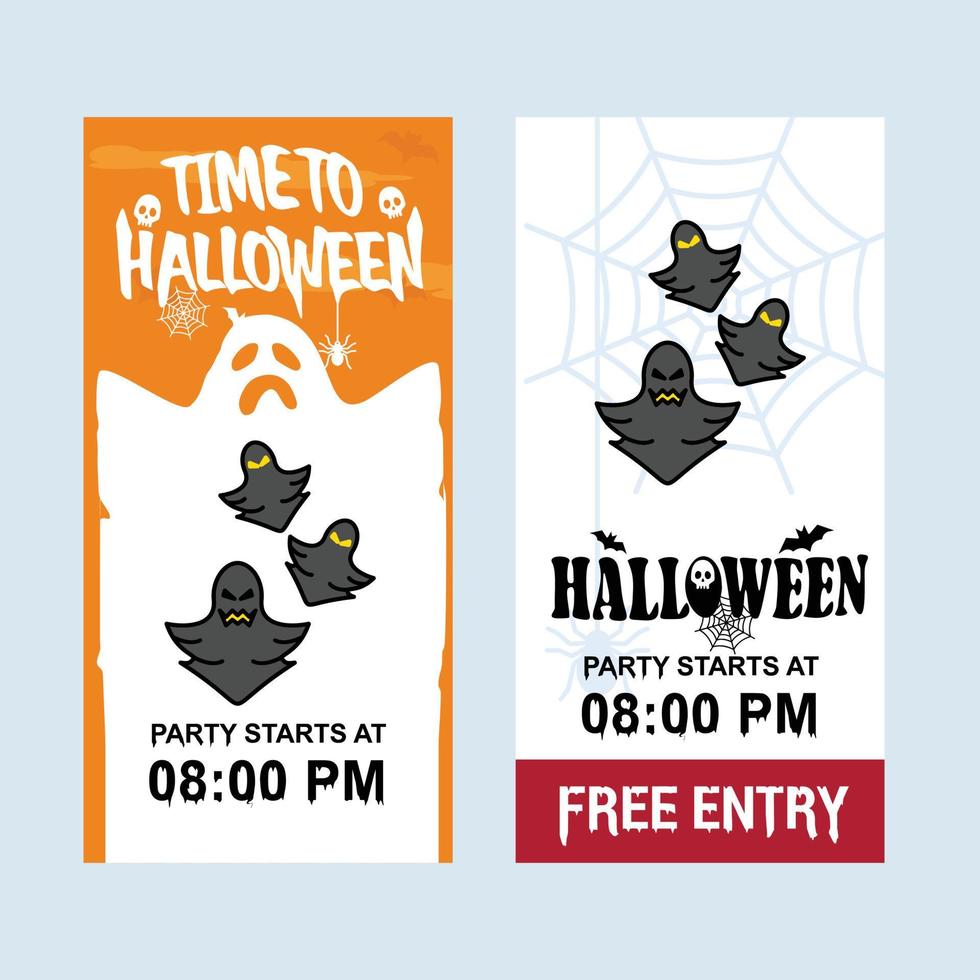 diseño de invitación de halloween feliz con vector fantasma