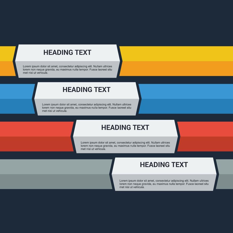 diseño de infografías de pasos con vector de diseño único