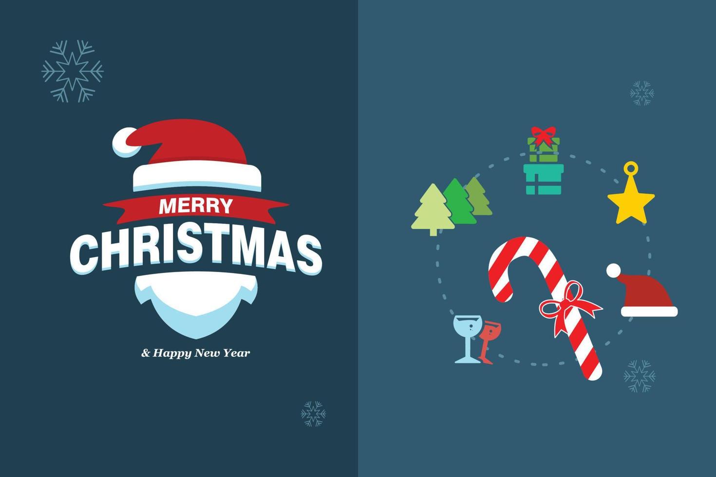 Merry Christmas card with elegent design and typography vector