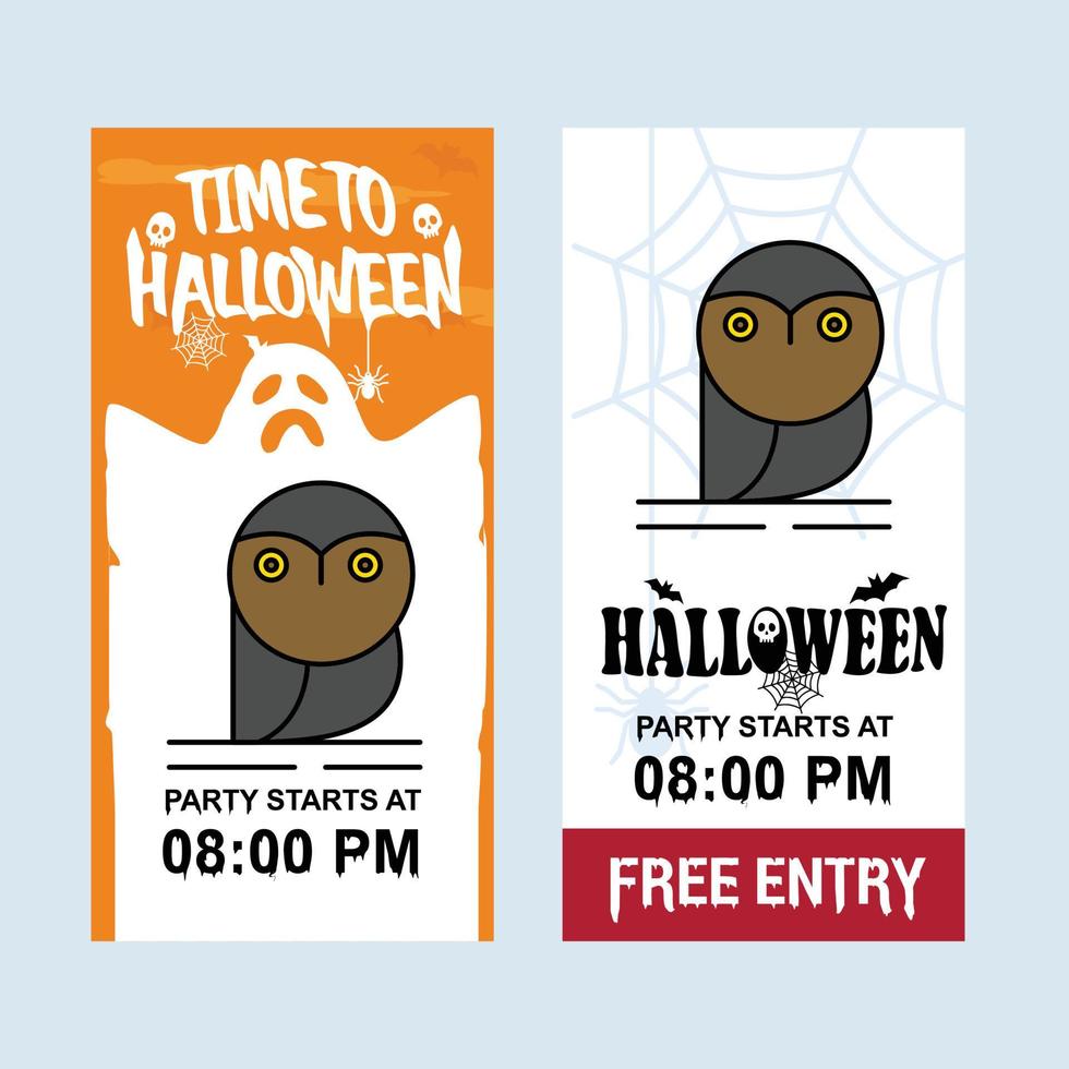 Happy Halloween invitation design with owl vector