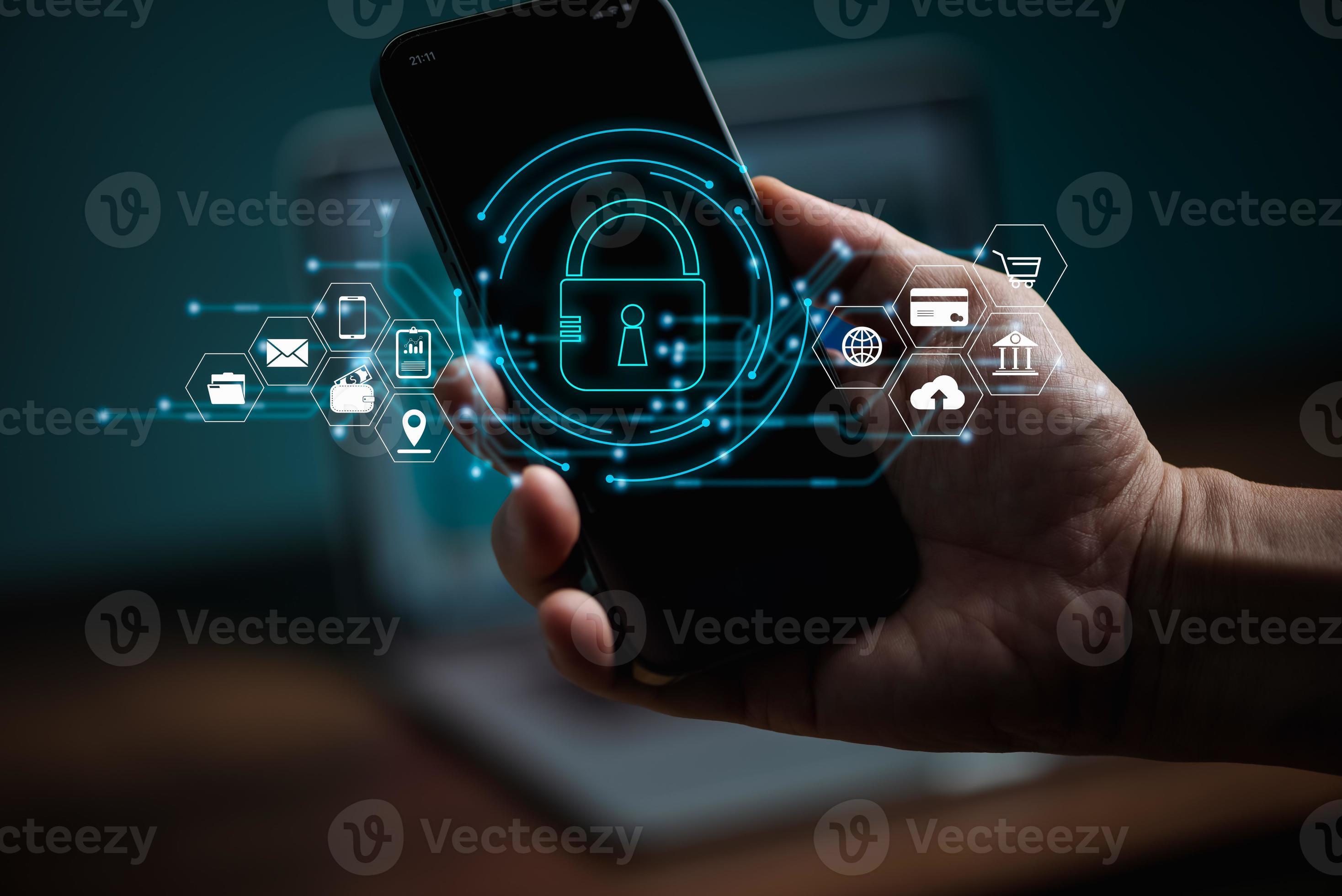 conceptos de ciberseguridad y privacidad para proteger los datos. icono