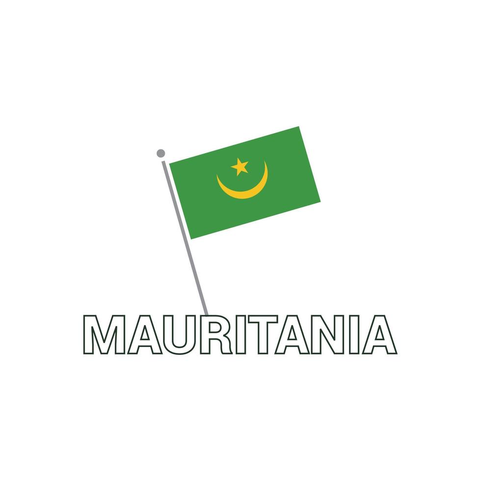 vector de diseño de bandera de mauritania