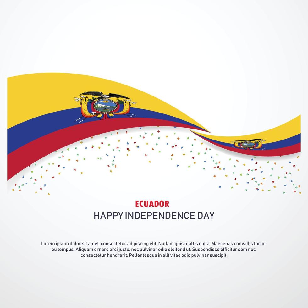 fondo de feliz día de la independencia de ecuador vector