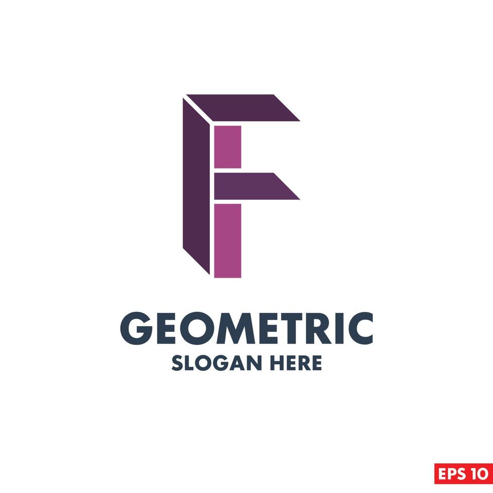 Geometric logo design with typography and light background vector