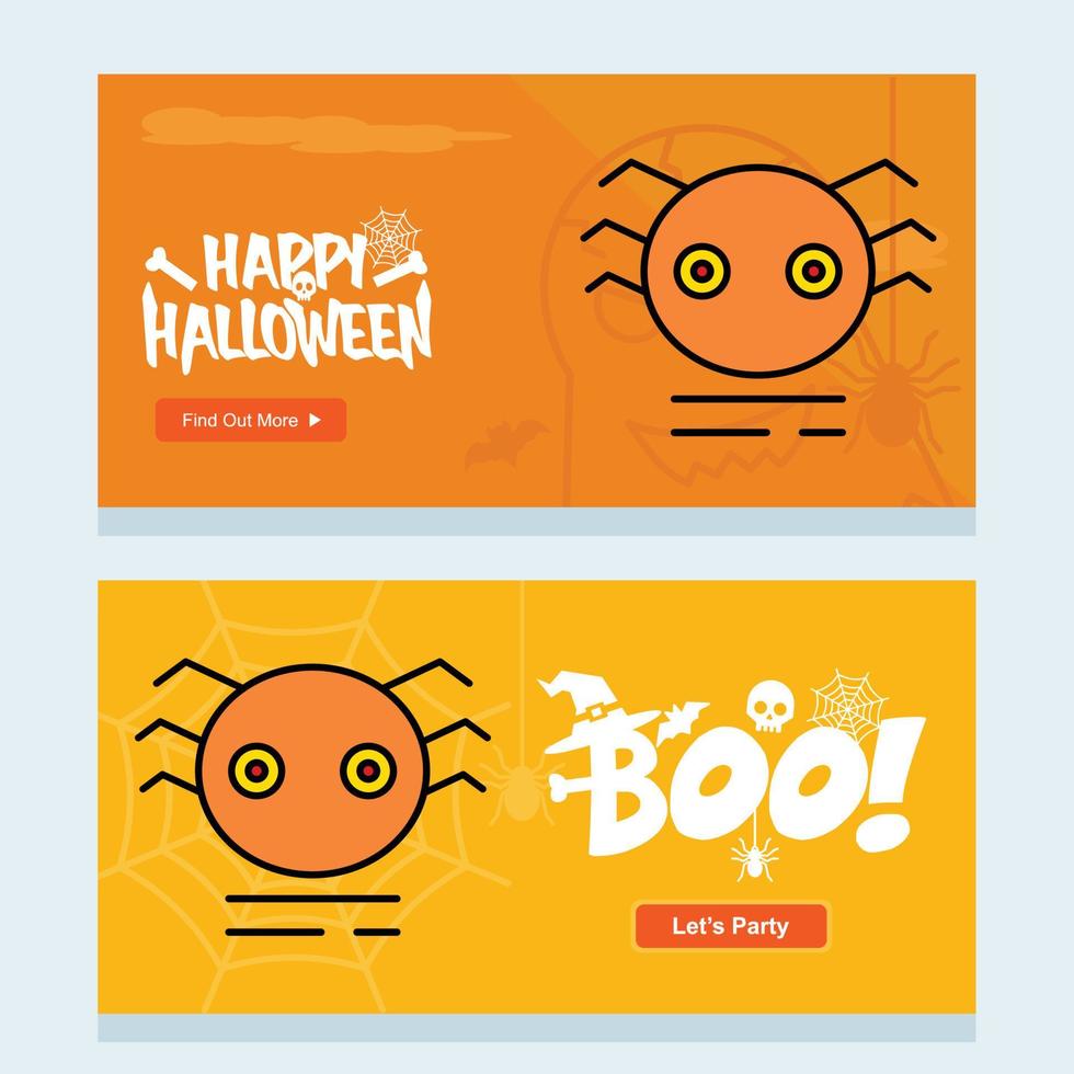 Happy Halloween invitation design with spider vector