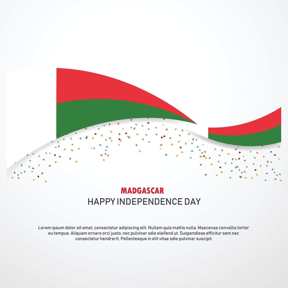 fondo de feliz día de la independencia de madagascar vector