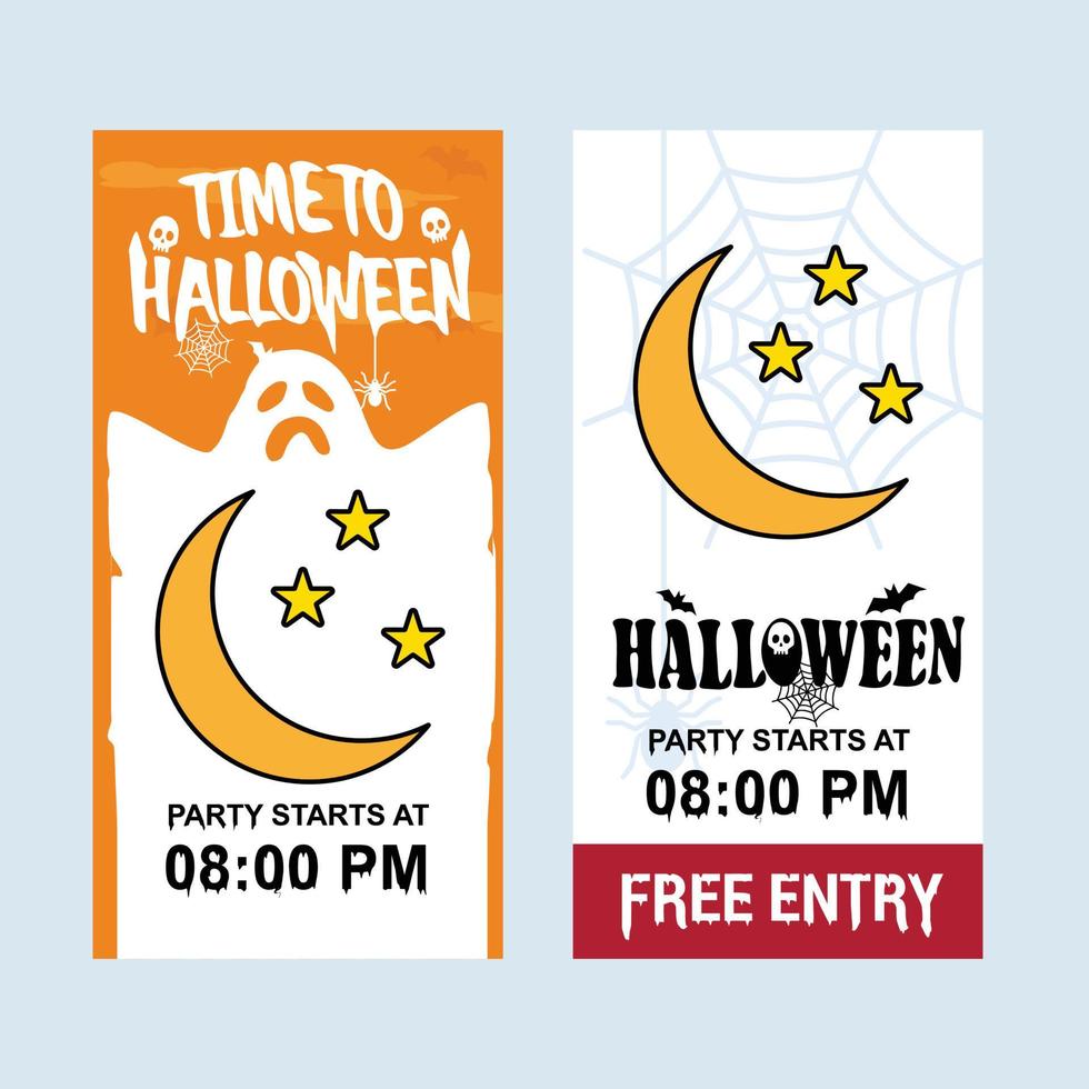 Happy Halloween invitation design with moon vector