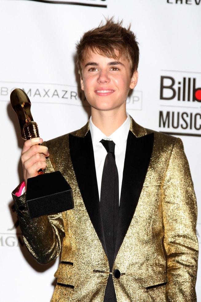 LAS VEGAS, MAY 22 - Justin Bieber in the Press Room of the 2011 Billboard Music Awards at MGM Grand Garden Arena on May 22, 2010 in Las Vegas, NV photo