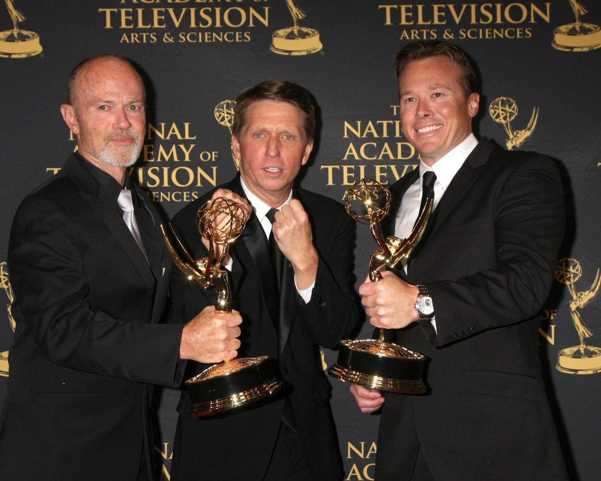 LOS ANGELES, FEB 24 - Mike Cassidy, Bradley Bell, Mickey Cassidy at the Daytime Emmy Creative Arts Awards 2015 at the Universal Hilton Hotel on April 24, 2015 in Los Angeles, CA photo