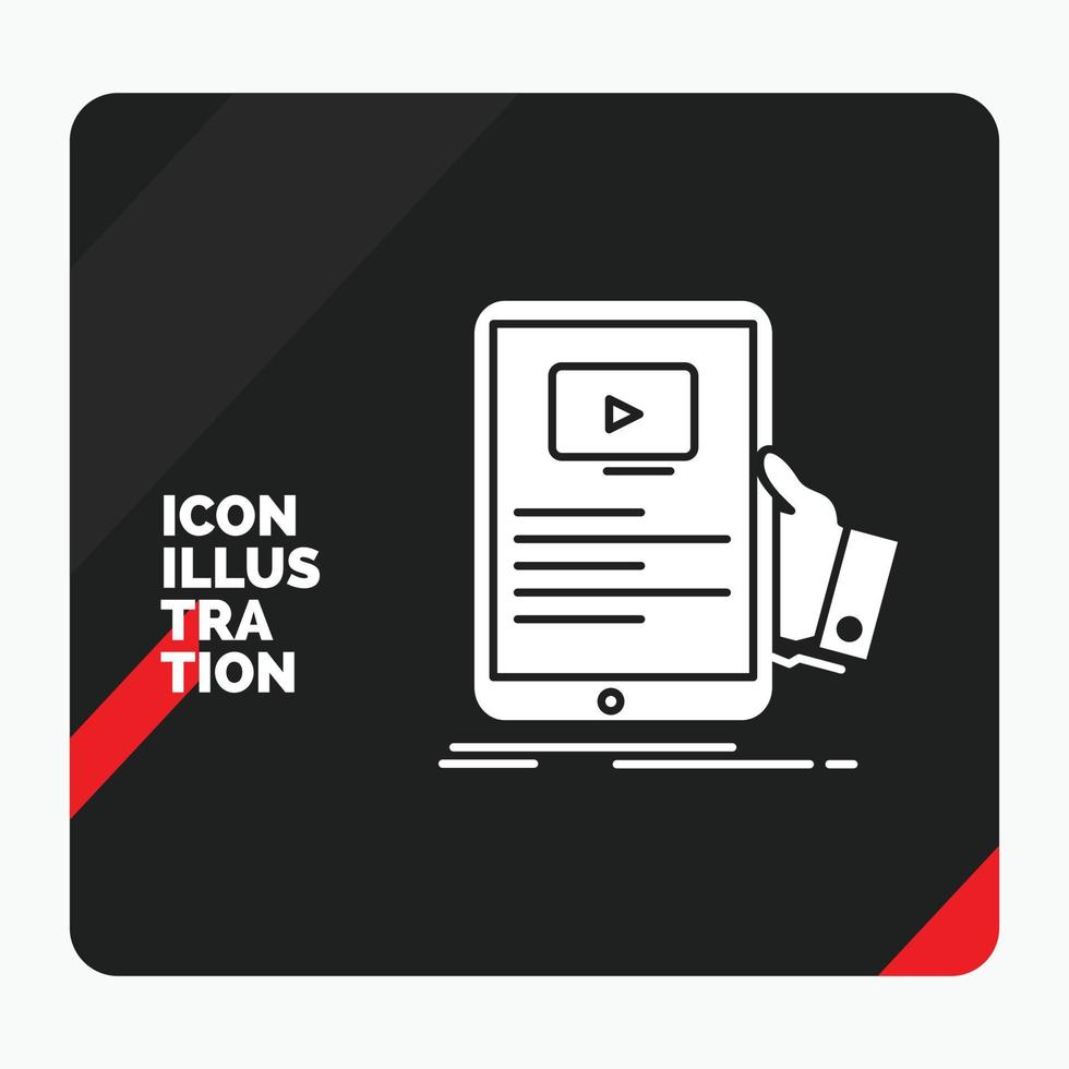 Red and Black Creative presentation Background for forum. online. webinar. seminar. tutorial Glyph Icon vector