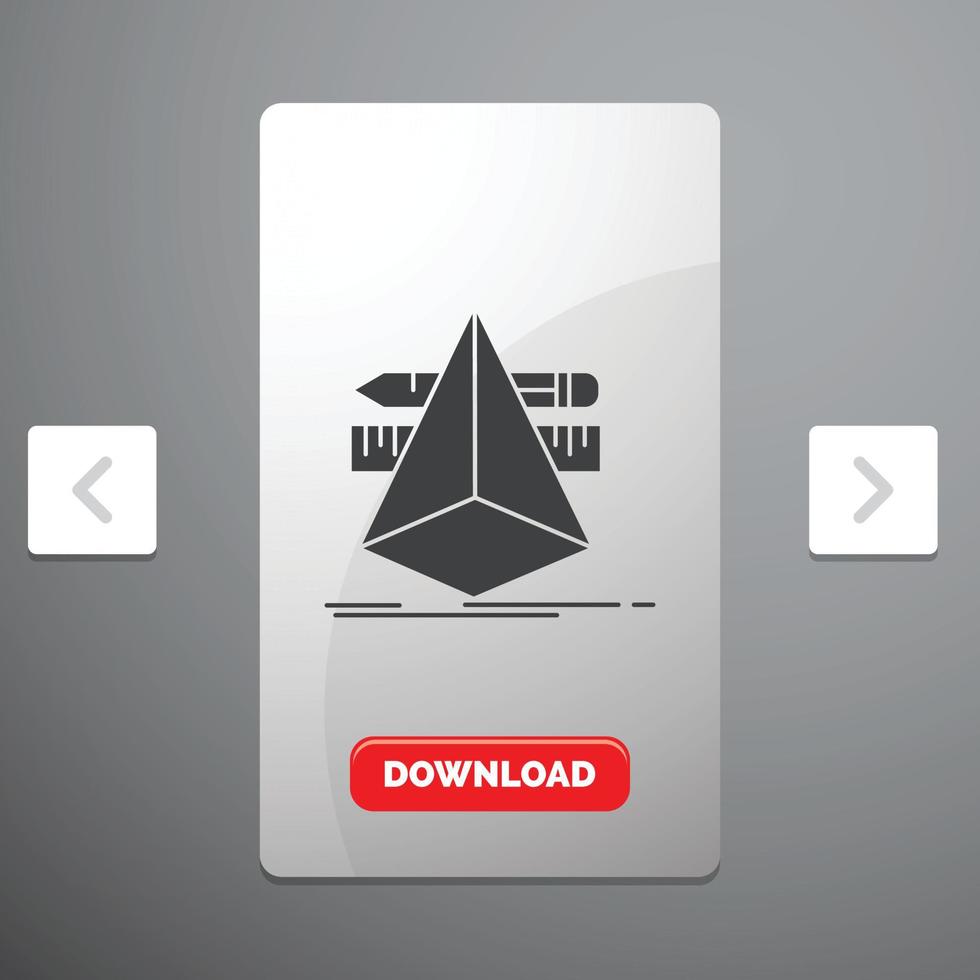 3d. design. designer. sketch. tools Glyph Icon vector