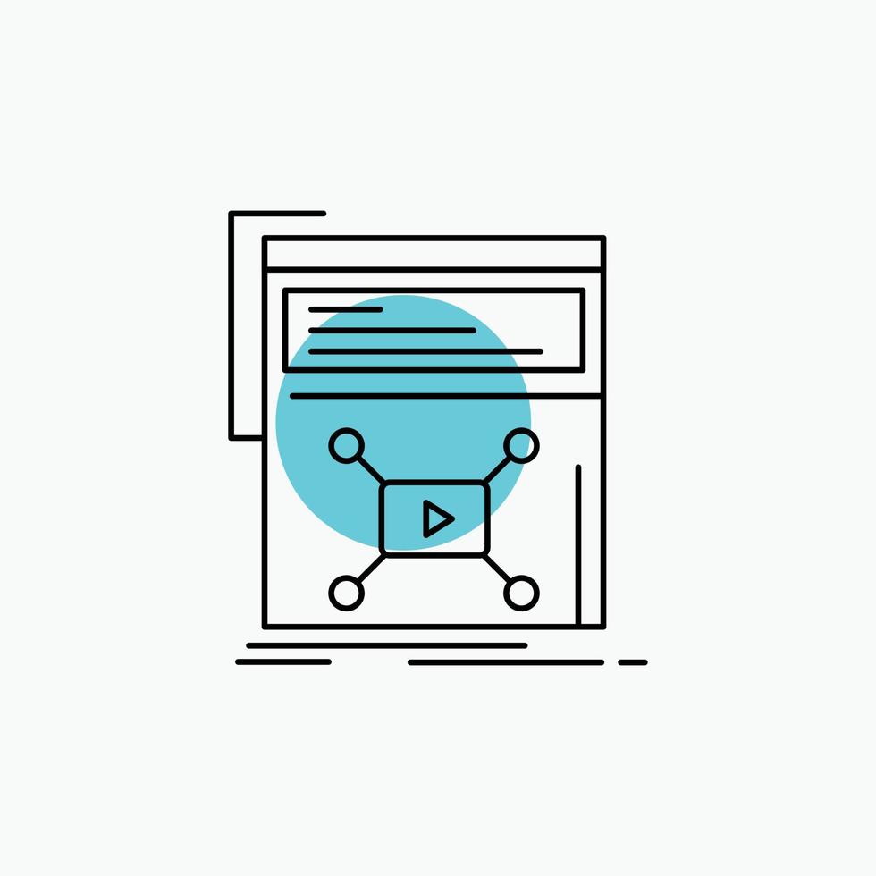 Marketing. page. video. web. website Line Icon vector