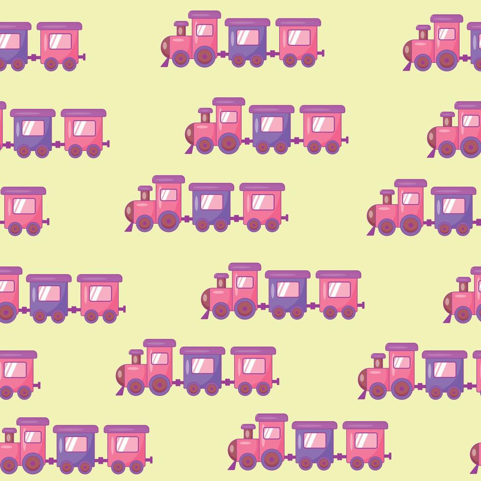 Seamless pattern children's toys locomotive vector