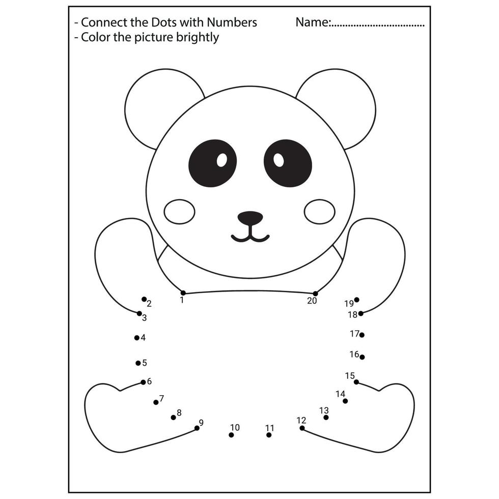 Cute Animals Dot To Dot Activity Pages For Kids vector