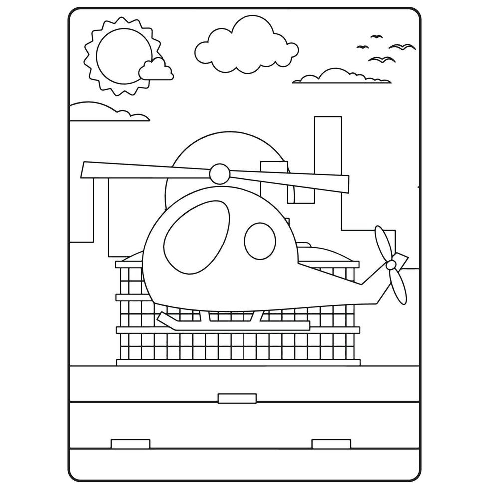 Airplane Coloring Book Pages For Kids vector