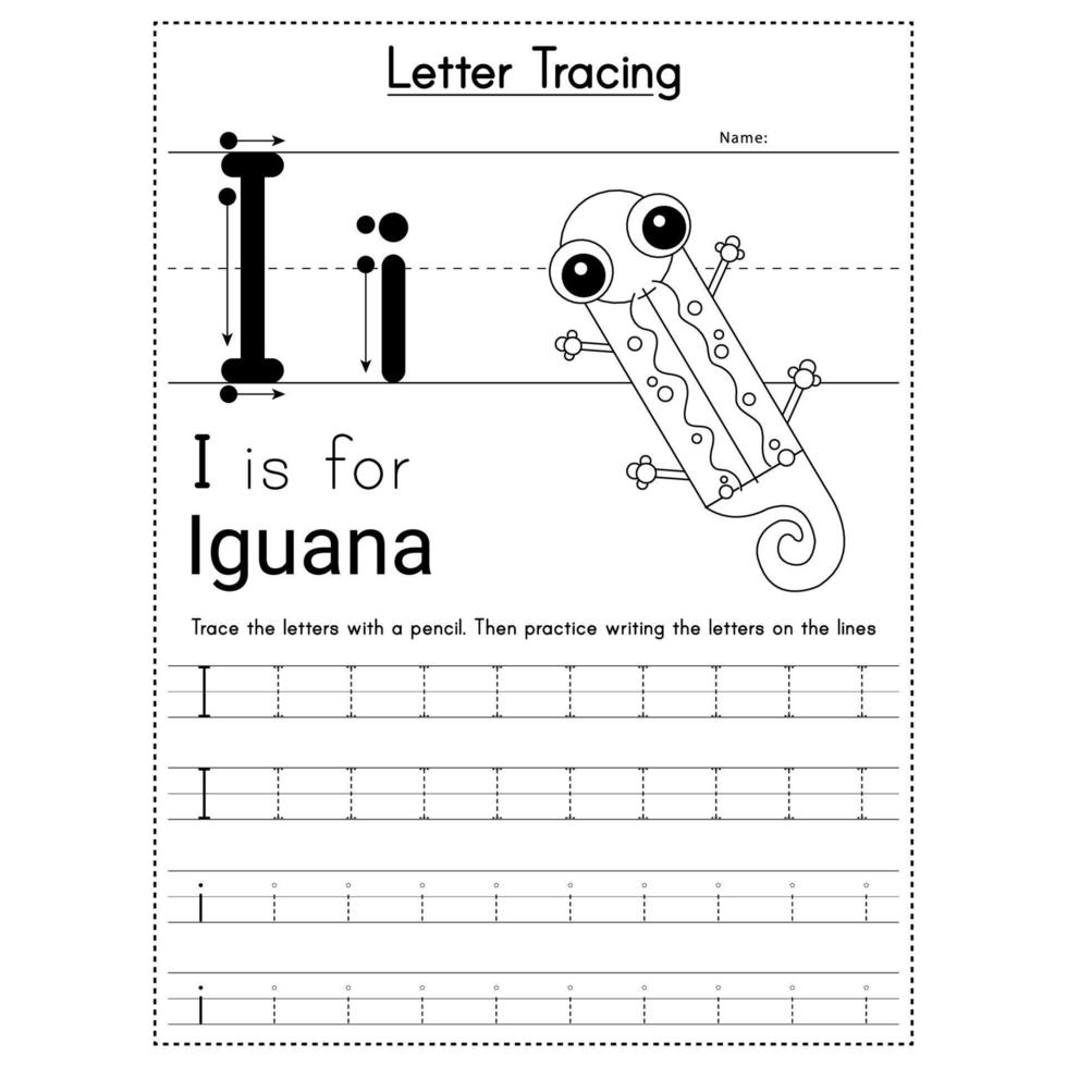 Animals Alphabet Letter Tracing Workbook 13307956 Vector Art at Vecteezy