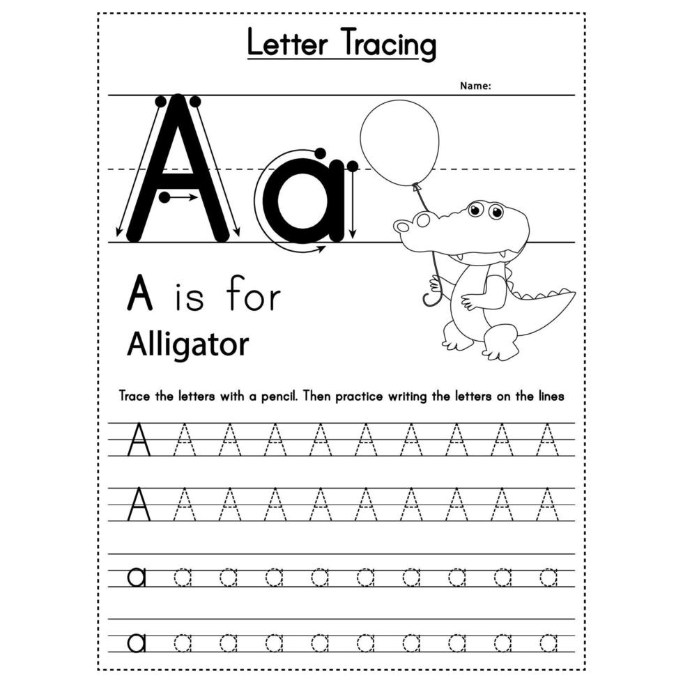 Animals Alphabet Letter Tracing Workbook vector