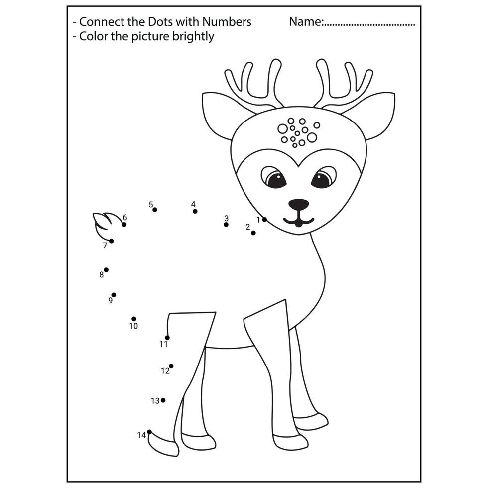 Cute Animals Dot To Dot Activity Pages For Kids vector