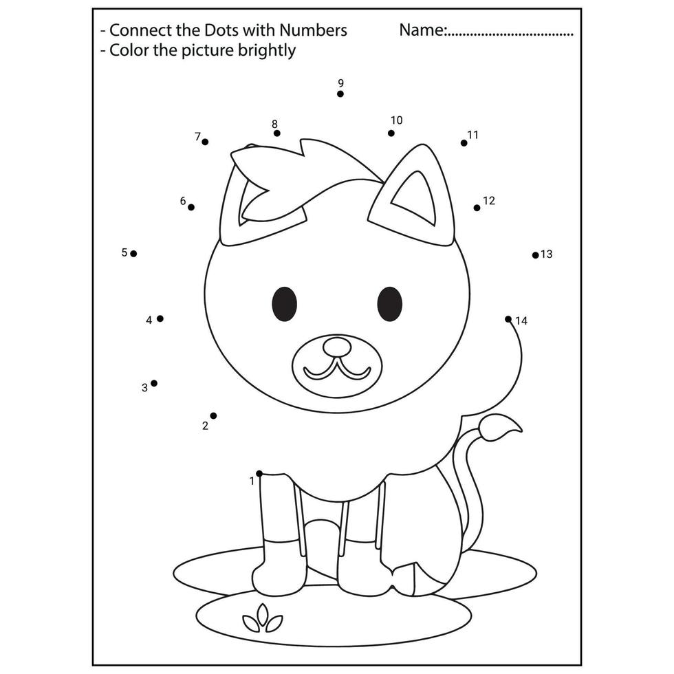 Cute Animals Dot To Dot Activity Pages For Kids vector