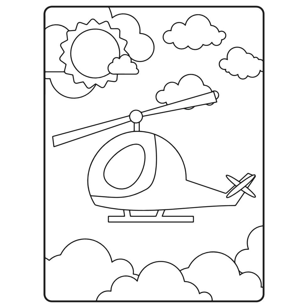 Airplane Coloring Book Pages For Kids vector