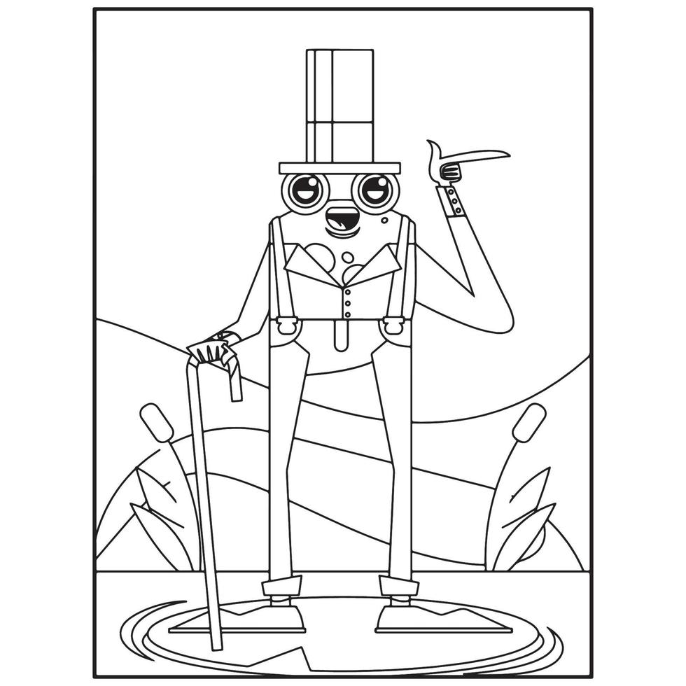 Cute Frog Coloring Pages For Kids vector