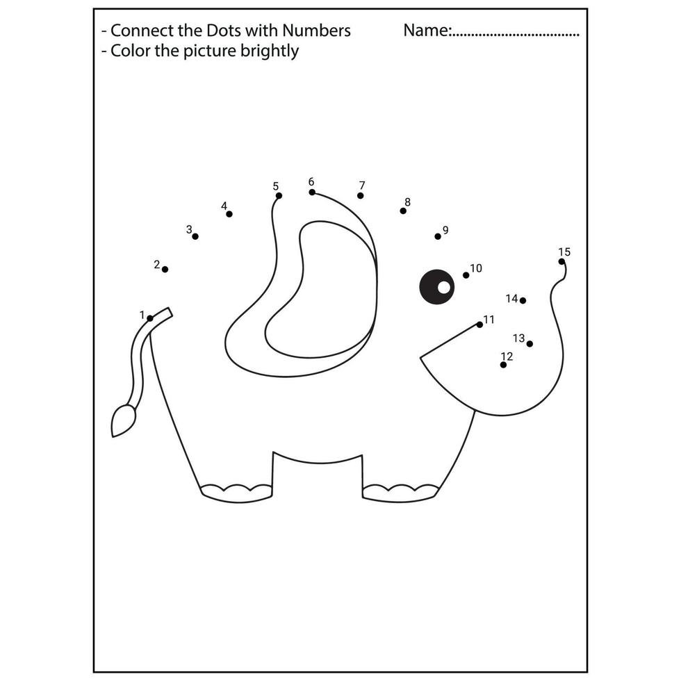 Cute Animals Dot To Dot Activity Pages For Kids vector