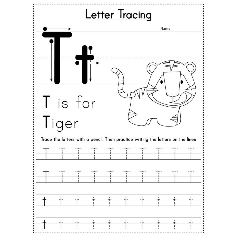 Animals Alphabet Letter Tracing Workbook vector