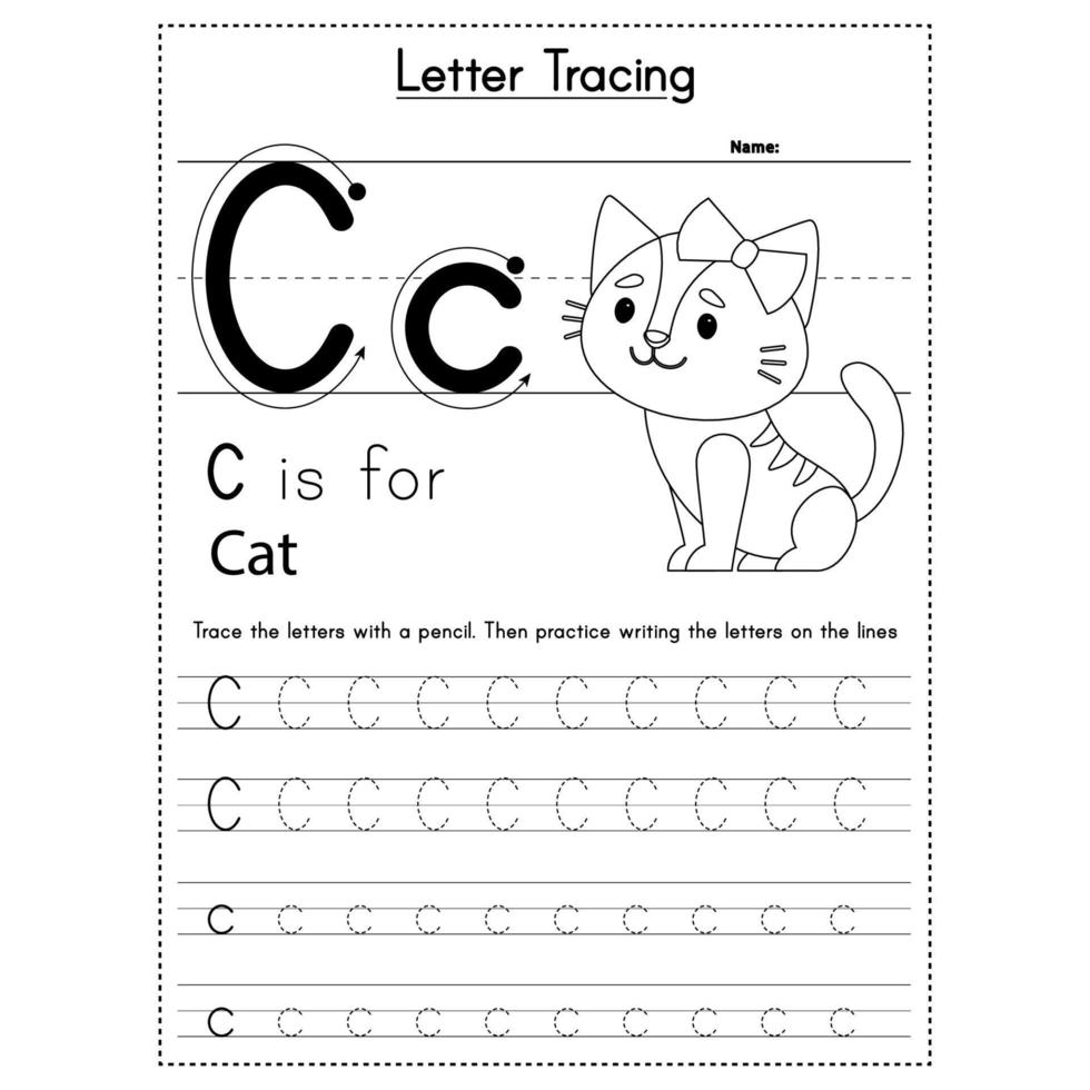 Animals Alphabet Letter Tracing Workbook vector