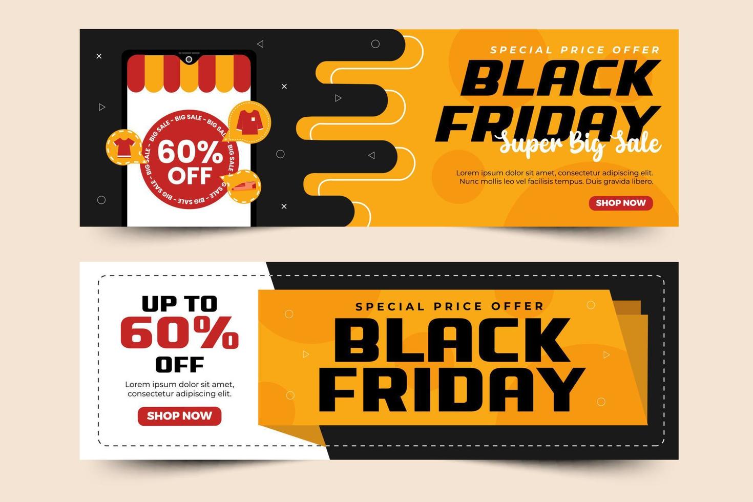 Black Friday Sale Banner Design Template vector