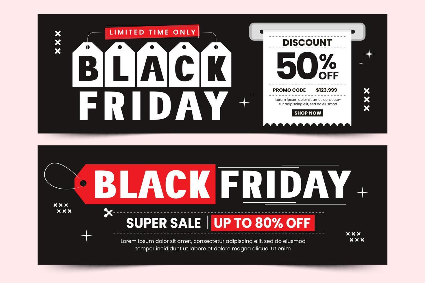 Black Friday Sale Banner Design Template vector