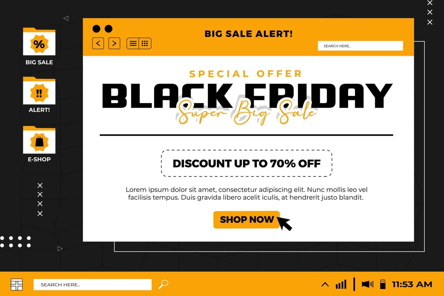 Black Friday Sale Background Design Template vector