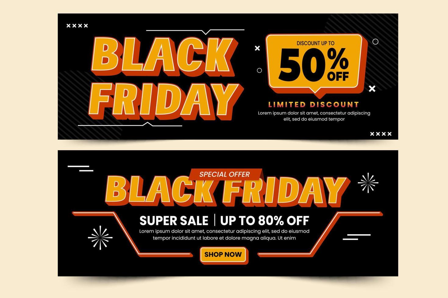 Black Friday Sale Banner Design Template vector