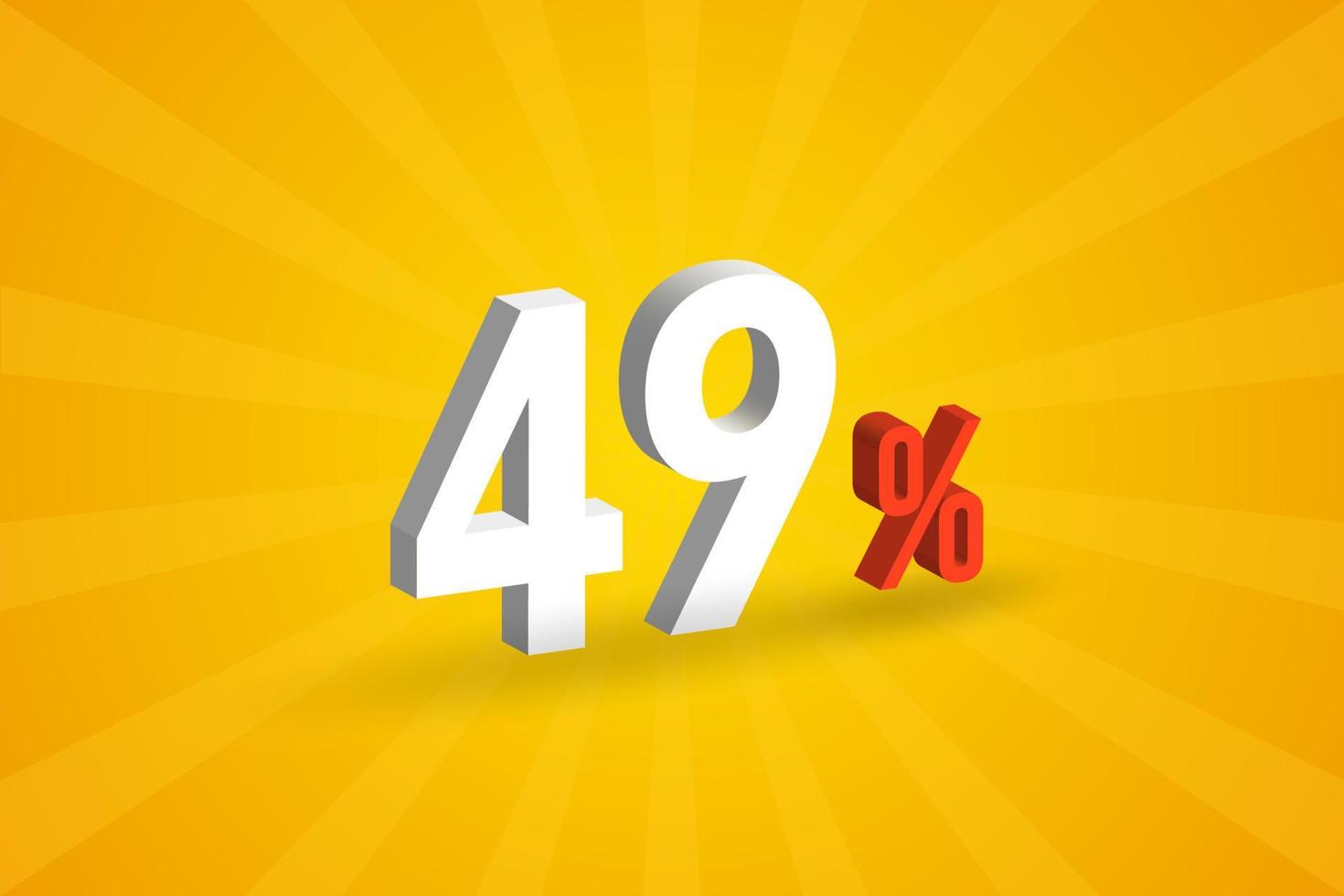 49 discount 3D text for sells and promotion. vector