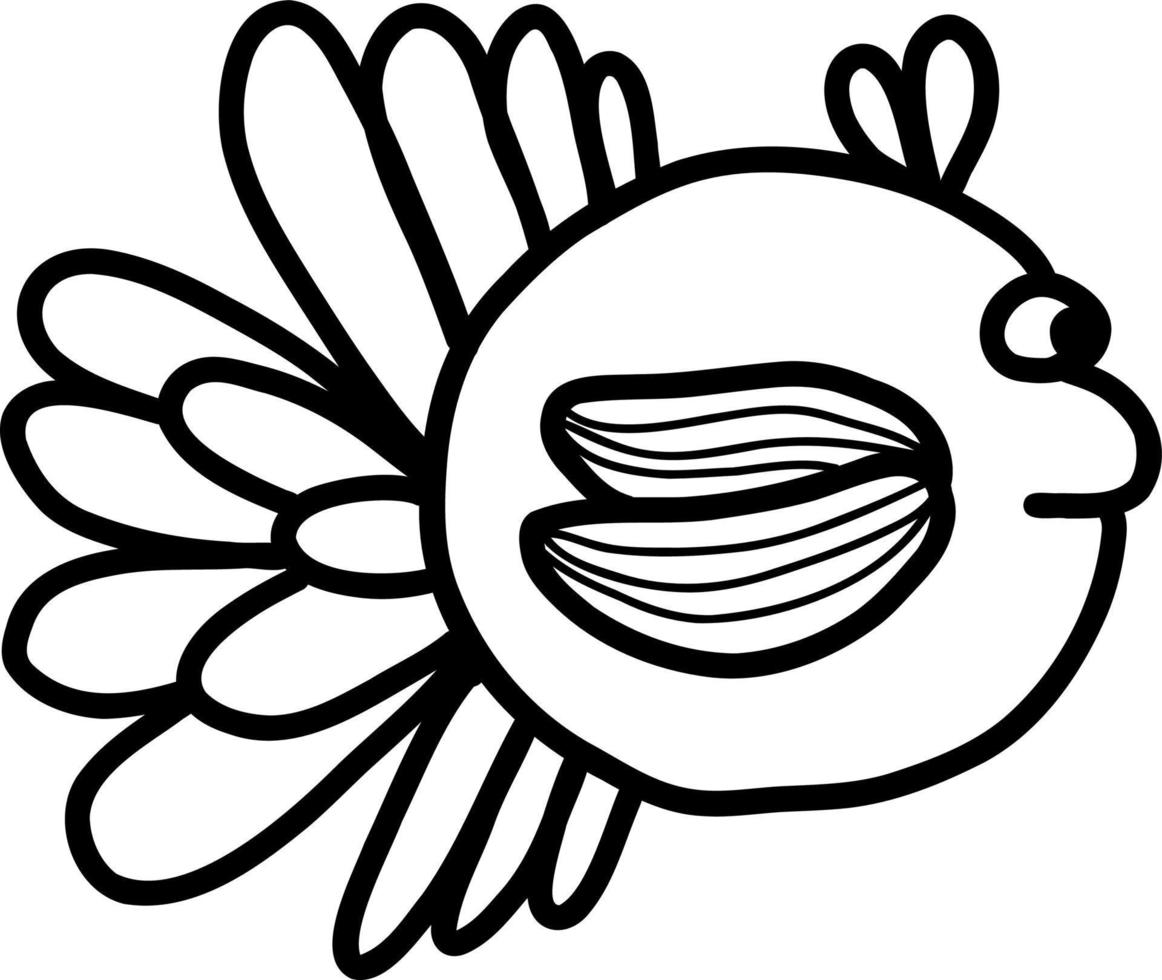 Cute fish. Vector illustration in the style of a doodle