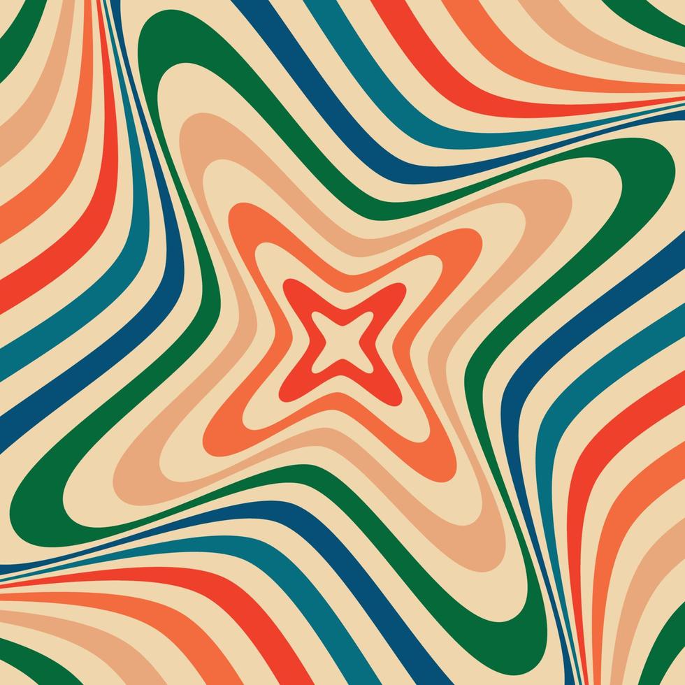 Psychedelic retro groove star background vector
