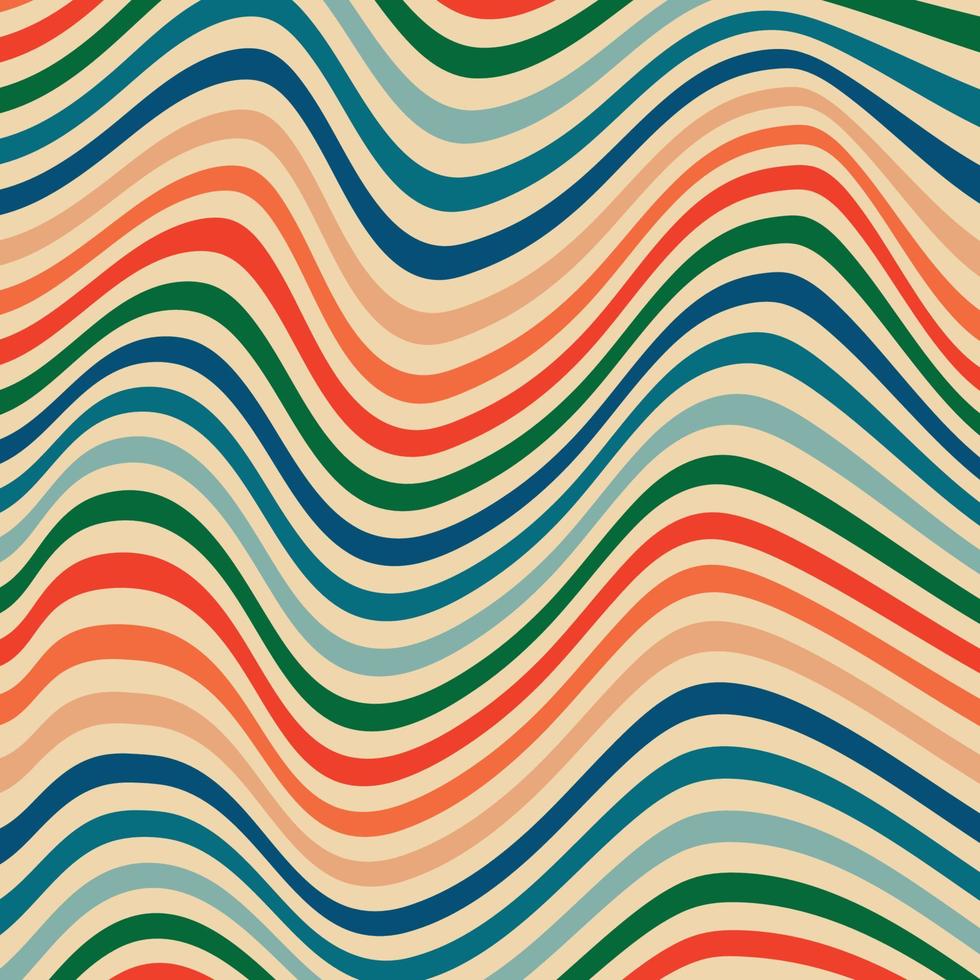 Psychedelic retro groove waves background vector