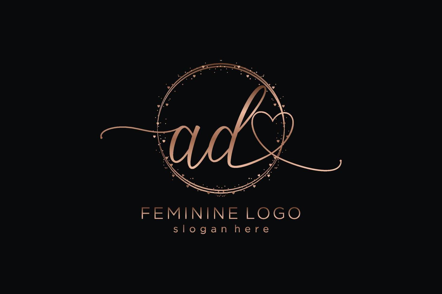 logotipo de escritura a mano de anuncio inicial con plantilla de círculo logotipo vectorial de boda inicial, moda, floral y botánica con plantilla creativa. vector
