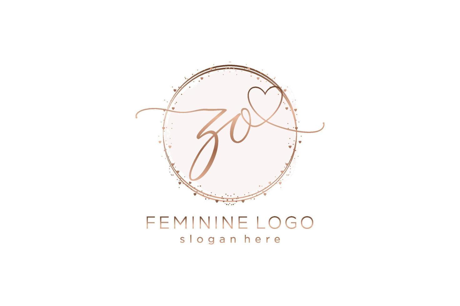 Initial ZO logo with circle template vector logo of initial wedding, fashion, floral and botanical with creative template.
