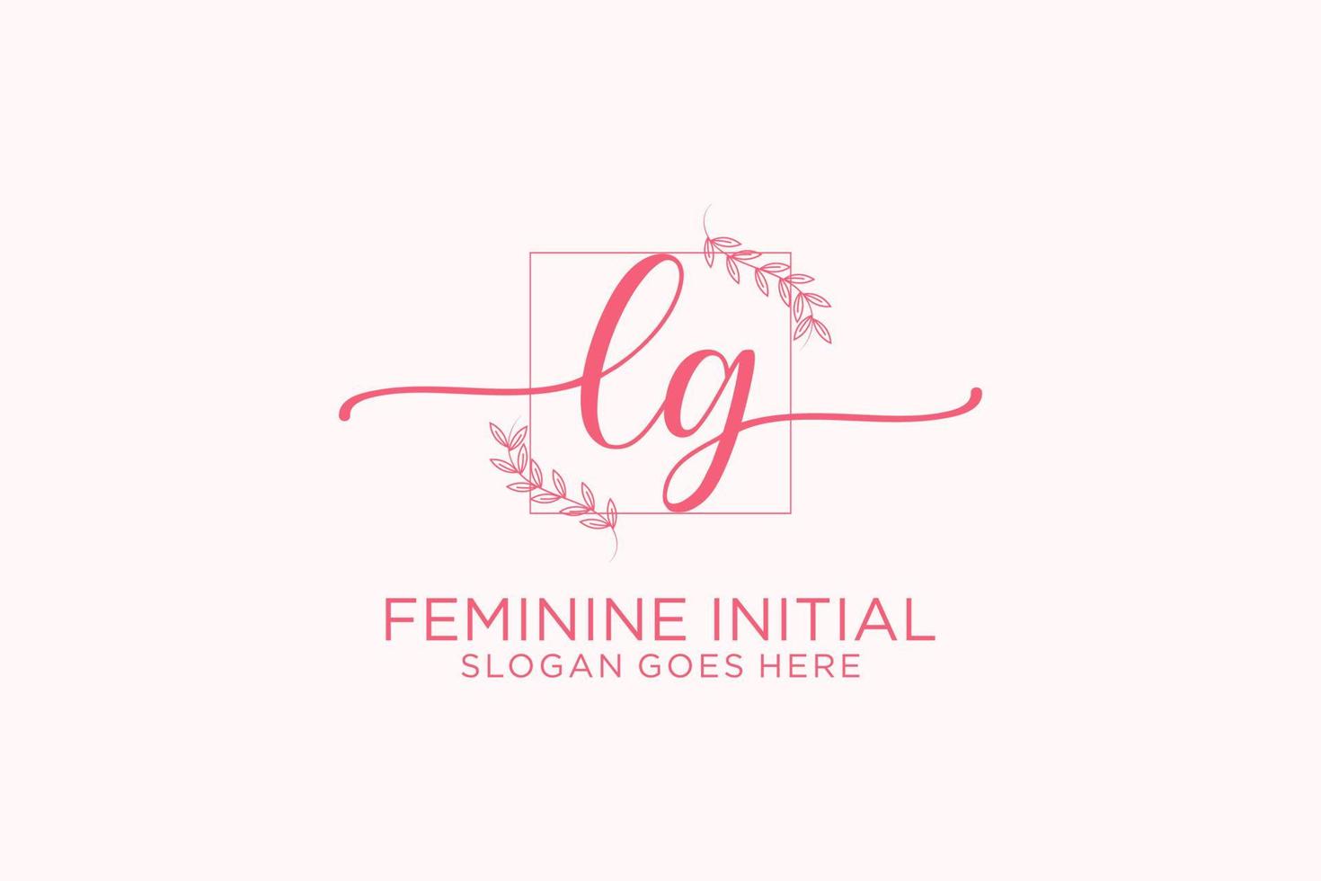 Initial LG beauty monogram and elegant logo design handwriting logo of initial signature, wedding, fashion, floral and botanical with creative template. vector