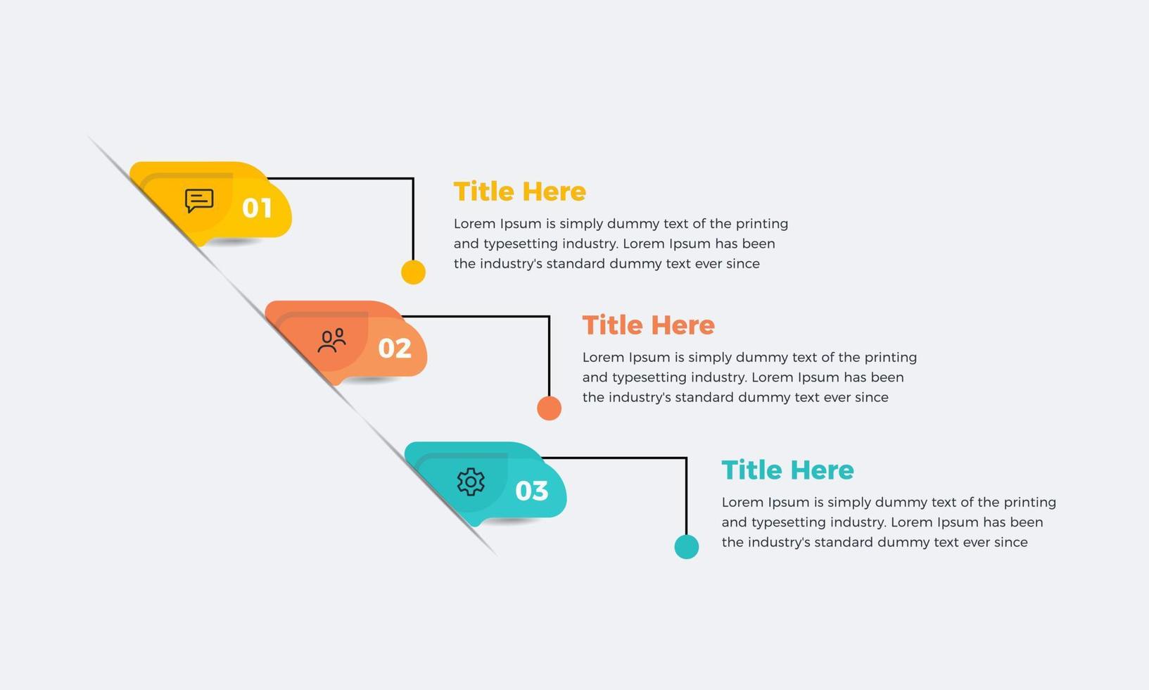 Business infographic template creative design with 3 or three steps for presentation, Modern Minimal vector infographic template design