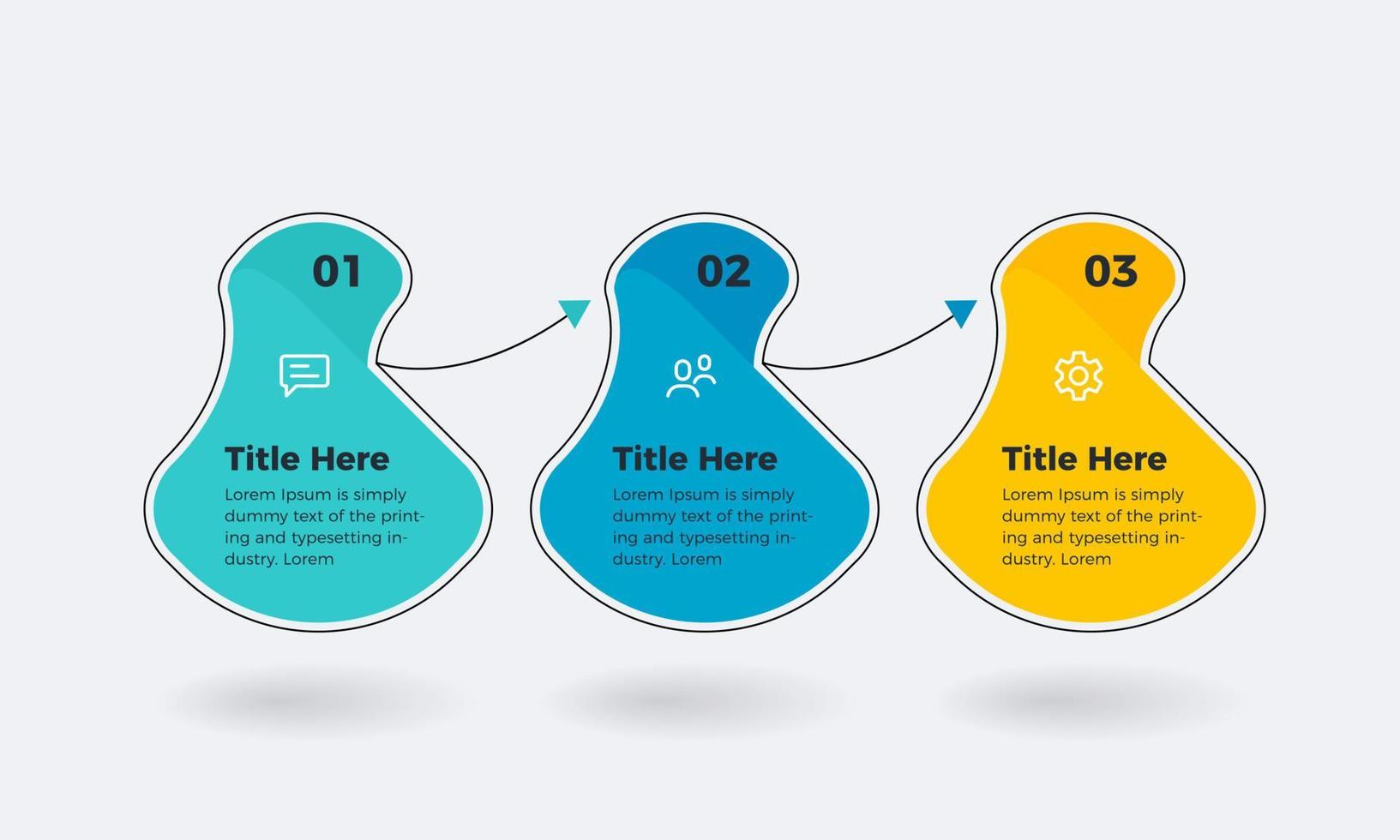 diseño creativo de plantilla de infografía empresarial con tres o 3 pasos para la presentación, diseño de plantilla de infografía mínima moderna vector