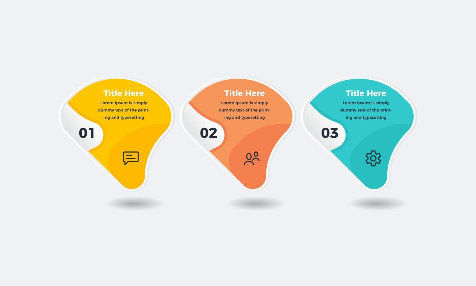 diseño creativo de plantilla de infografía empresarial con tres o 3 pasos para la presentación, diseño de plantilla de infografía vectorial mínimo moderno vector