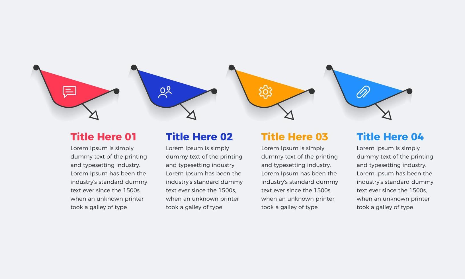 Business infographic template creative design with 4 or four steps for presentation, Modern Minimal vector infographic template design