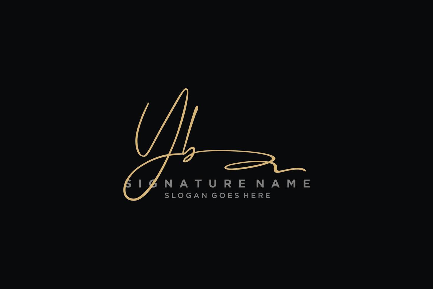 Initial YB Letter Signature Logo Template elegant design logo Sign Symbol template vector icon