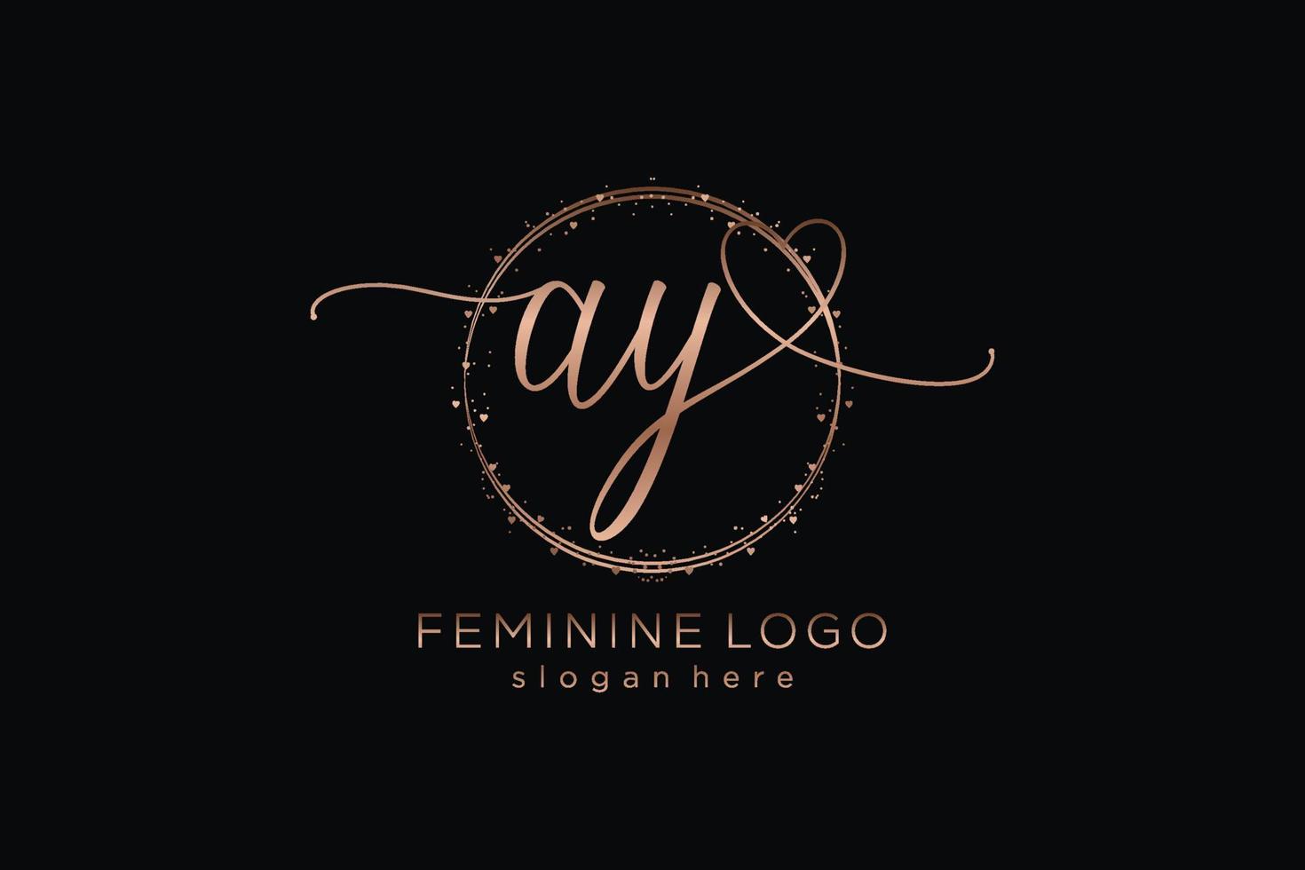 Initial AY handwriting logo with circle template vector logo of initial wedding, fashion, floral and botanical with creative template.